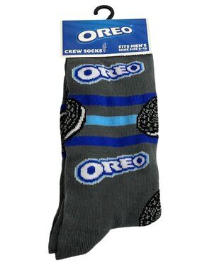 Oreo Cookies Crew Socks Black Blue Food Graphic Mens Size 6-12 NWT
